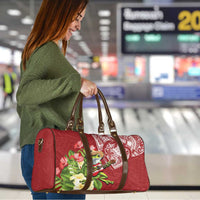 Puerto Rico Coqui Frog Travel Bag Tropical Flowers Polynesian Style - Polynesian Pride