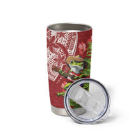 Puerto Rico Coqui Frog Tumbler Cup Tropical Flowers Polynesian Style - Polynesian Pride