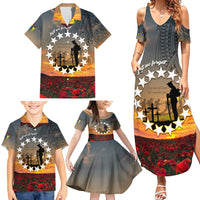 Cook Islands ANZAC Day Family Matching Summer Maxi Dress and Hawaiian Shirt Lest We Forget LT05 - Polynesian Pride