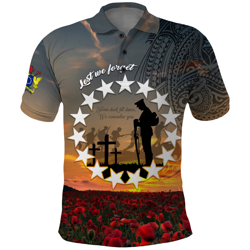 Cook Islands ANZAC Day Polo Shirt Lest We Forget LT05 Grey - Polynesian Pride