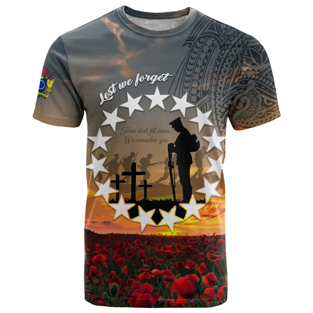 Cook Islands ANZAC Day T Shirt Lest We Forget LT05 Grey - Polynesian Pride
