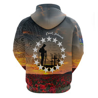 Cook Islands ANZAC Day Zip Hoodie Lest We Forget LT05 - Polynesian Pride