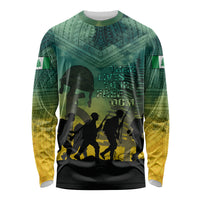 Norfolk Island ANZAC Day Long Sleeve Shirt Lest We Forget LT05 Unisex Dark Cyan - Polynesian Pride