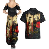 Tokelau ANZAC Day Couples Matching Summer Maxi Dress and Hawaiian Shirt Lest We Forget LT05 - Polynesian Pride