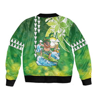 Hawaii Saint Patrick's Day Bomber Jacket Funny Surfing Leprechaun LT05 - Polynesian Pride