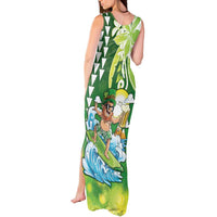 Hawaii Saint Patrick's Day Tank Maxi Dress Funny Surfing Leprechaun