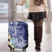 Hafa Adai Guam Luggage Cover Latte Stone With Coconut Crab