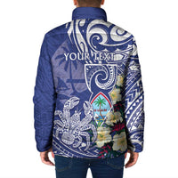 Personalised Hafa Adai Guam Padded Jacket Latte Stone With Coconut Crab