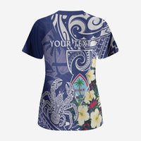 Personalised Hafa Adai Guam Scrub Top Latte Stone With Coconut Crab