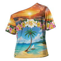 Guam Cross Shoulder Shirt Eternal Summer Sunset Beach