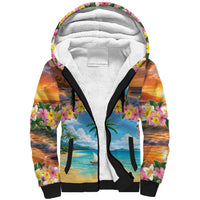 Guam Sherpa Hoodie Eternal Summer Sunset Beach LT05 Unisex Colorful - Polynesian Pride