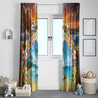 Guam Window Curtain Eternal Summer Sunset Beach