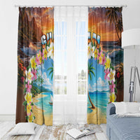 Guam Window Curtain Eternal Summer Sunset Beach