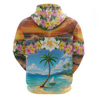 Guam Zip Hoodie Eternal Summer Sunset Beach LT05 - Polynesian Pride