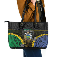 South Sea Islanders And Solomon Islands Leather Tote Bag Kanakas Polynesian Pattern LT05 - Polynesian Pride