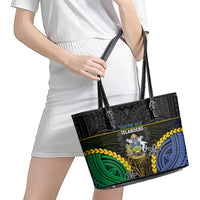 South Sea Islanders And Solomon Islands Leather Tote Bag Kanakas Polynesian Pattern LT05 - Polynesian Pride