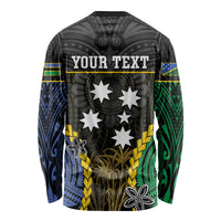 Personalised South Sea Islanders And Solomon Islands Long Sleeve Shirt Kanakas Polynesian Pattern LT05 - Polynesian Pride