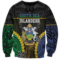 Personalised South Sea Islanders And Solomon Islands Sweatshirt Kanakas Polynesian Pattern LT05 Unisex Black - Polynesian Pride