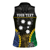 Personalised South Sea Islanders And Solomon Islands Women Sleeveless Polo Shirt Kanakas Polynesian Pattern