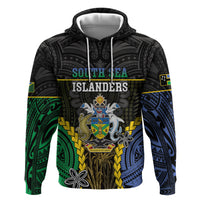 Personalised South Sea Islanders And Solomon Islands Zip Hoodie Kanakas Polynesian Pattern LT05 Pullover Hoodie Black - Polynesian Pride