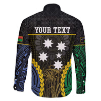 Personalised South Sea Islanders And Vanuatu Family Matching Tank Maxi Dress and Hawaiian Shirt Kanakas Sand Drawing Pattern