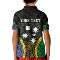 Personalised South Sea Islanders And Vanuatu Kid Polo Shirt Kanakas Sand Drawing Pattern