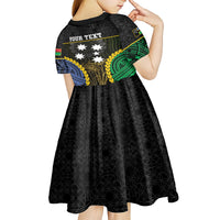 Personalised South Sea Islanders And Vanuatu Kid Short Sleeve Dress Kanakas Sand Drawing Pattern LT05 - Polynesian Pride