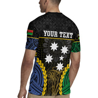 Personalised South Sea Islanders And Vanuatu Rugby Jersey Kanakas Sand Drawing Pattern