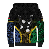 Personalised South Sea Islanders And Vanuatu Sherpa Hoodie Kanakas Sand Drawing Pattern