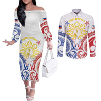 Philippines Couples Matching Off The Shoulder Long Sleeve Dress and Long Sleeve Button Shirt Katipunan Andres Bonifacio