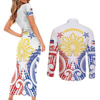 Philippines Couples Matching Short Sleeve Bodycon Dress and Long Sleeve Button Shirt Katipunan Andres Bonifacio