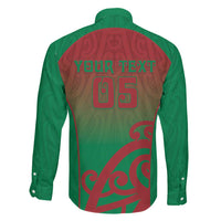 Custom Onehunga High School Family Matching Long Sleeve Bodycon Dress and Hawaiian Shirt Maori Koru Pattern