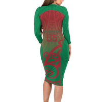 Custom Onehunga High School Family Matching Long Sleeve Bodycon Dress and Hawaiian Shirt Maori Koru Pattern