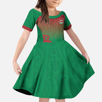 Custom Onehunga High School Family Matching Short Sleeve Bodycon Dress and Hawaiian Shirt Maori Koru Pattern