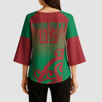 Custom Onehunga High School Kimono Sleeve Blouse Maori Koru Pattern