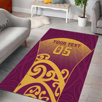 Custom Waiuku College Area Rug Maori Koru Pattern