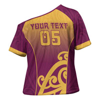 Custom Waiuku College Cross Shoulder Shirt Maori Koru Pattern