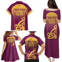 Custom Waiuku College Family Matching Puletasi and Hawaiian Shirt Maori Koru Pattern LT05 - Polynesian Pride
