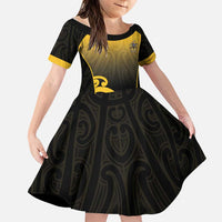 Custom Motueka High School Family Matching Puletasi and Hawaiian Shirt Maori Koru Pattern