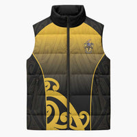Custom Motueka High School Sleeveless Puffer Jacket Maori Koru Pattern