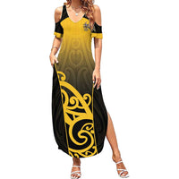 Custom Motueka High School Summer Maxi Dress Maori Koru Pattern