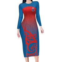 Custom St Joseph's Maori Girls' College Family Matching Long Sleeve Bodycon Dress and Hawaiian Shirt Maori Koru Pattern