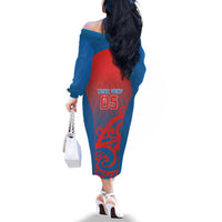 Custom St Joseph's Maori Girls' College Family Matching Off The Shoulder Long Sleeve Dress and Hawaiian Shirt Maori Koru Pattern