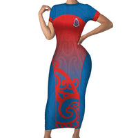 Custom St Joseph's Maori Girls' College Family Matching Short Sleeve Bodycon Dress and Hawaiian Shirt Maori Koru Pattern