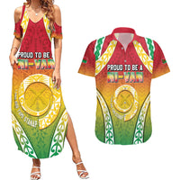 Personalised Vanuatu Couples Matching Summer Maxi Dress and Hawaiian Shirt Proud To Be A Ni-Van With Tribal Pattern