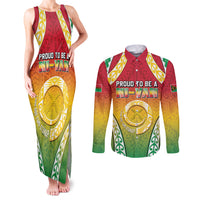 Personalised Vanuatu Couples Matching Tank Maxi Dress and Long Sleeve Button Shirt Proud To Be A Ni-Van With Tribal Pattern