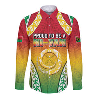 Personalised Vanuatu Long Sleeve Button Shirt Proud To Be A Ni-Van With Tribal Pattern