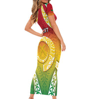 Personalised Vanuatu Short Sleeve Bodycon Dress Proud To Be A Ni-Van With Tribal Pattern LT05 - Polynesian Pride