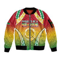 Personalised Vanuatu Sleeve Zip Bomber Jacket Proud To Be A Ni-Van With Tribal Pattern