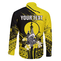 Personalised New Caledonia Day Family Matching Long Sleeve Bodycon Dress and Hawaiian Shirt Kanaky Flag Coat Of Arms Polynesian Pattern